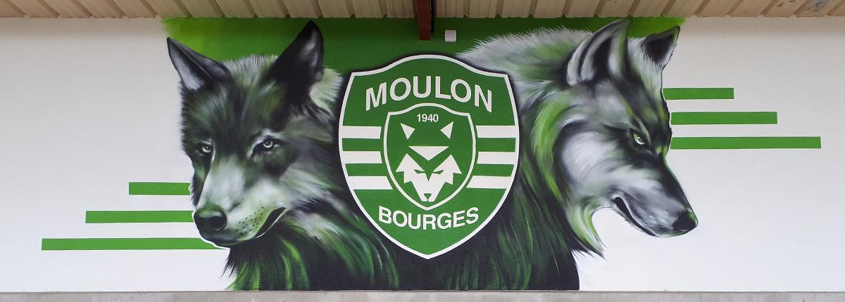 Décoration des tribunes du stade de football du Moulon